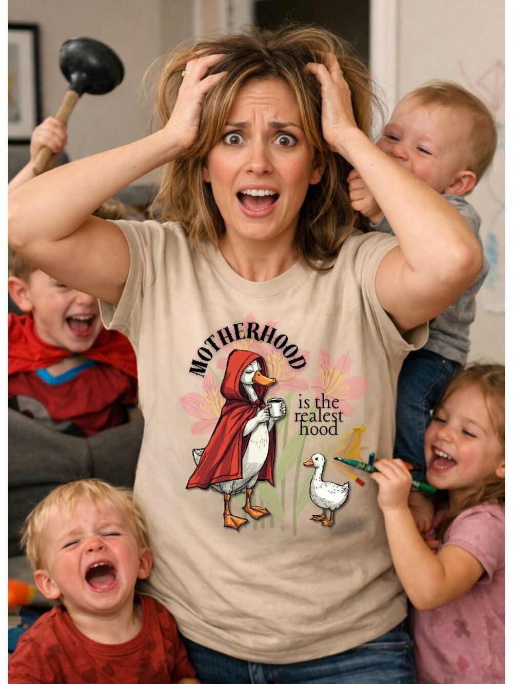 Motherhood is the Realest Hood Mother's Day T-Shirt